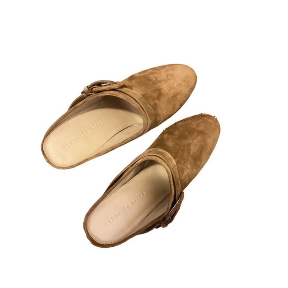 Veronica Beard NEW! Dacey Suede Clogs Platform Go-To Jean Heels Pecan Tan 10 - Picture 4 of 9